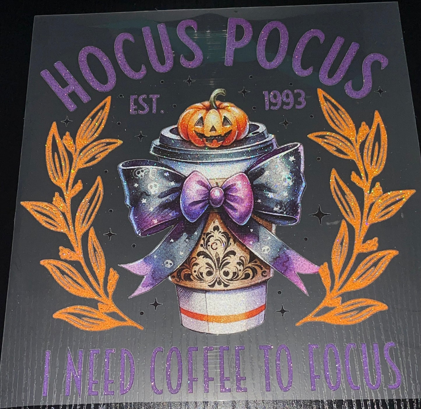 I Need Coffee to Focus Glitter Screen Print