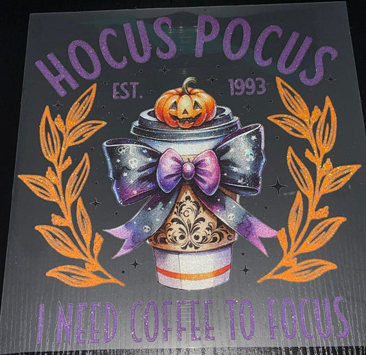 I Need Coffee to Focus Glitter Screen Print