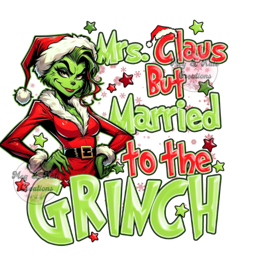 Mrs Clause and Green Man DTF TRANSFER
