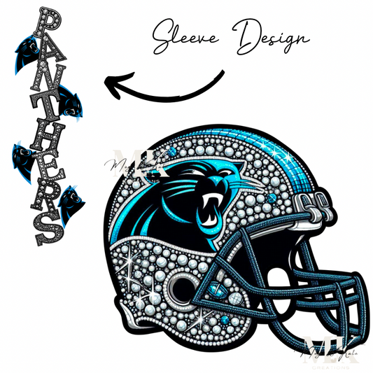 Panthers rhinestone w/ sleeve  DTF TRANSFER