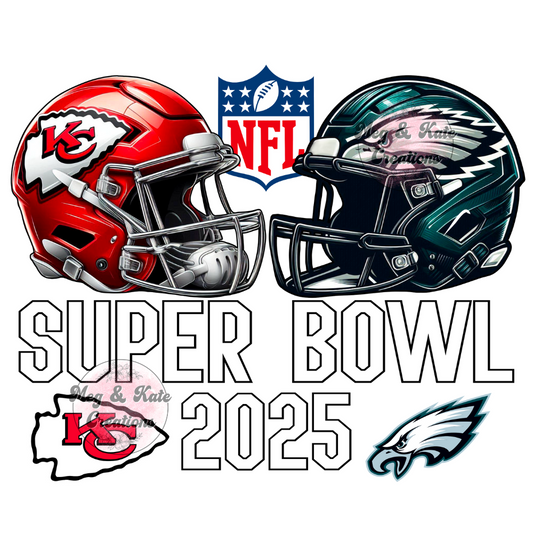 Super Bowl 2025 (White) DTF TRANSFER