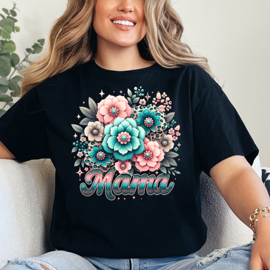 Mama Flowers (Turquoise & Pink)