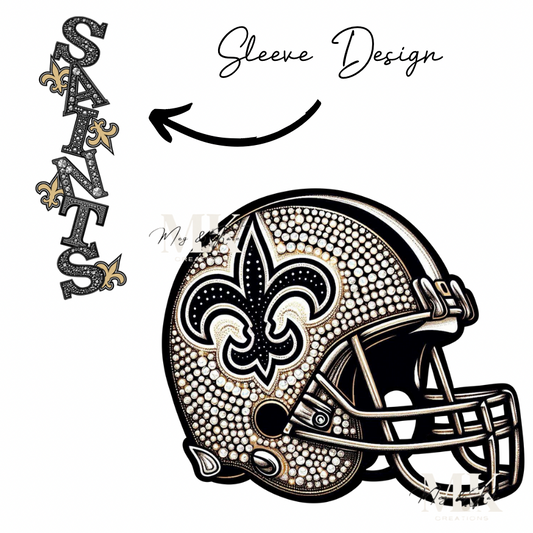Saints rhinestone w/ sleeve  DTF TRANSFER