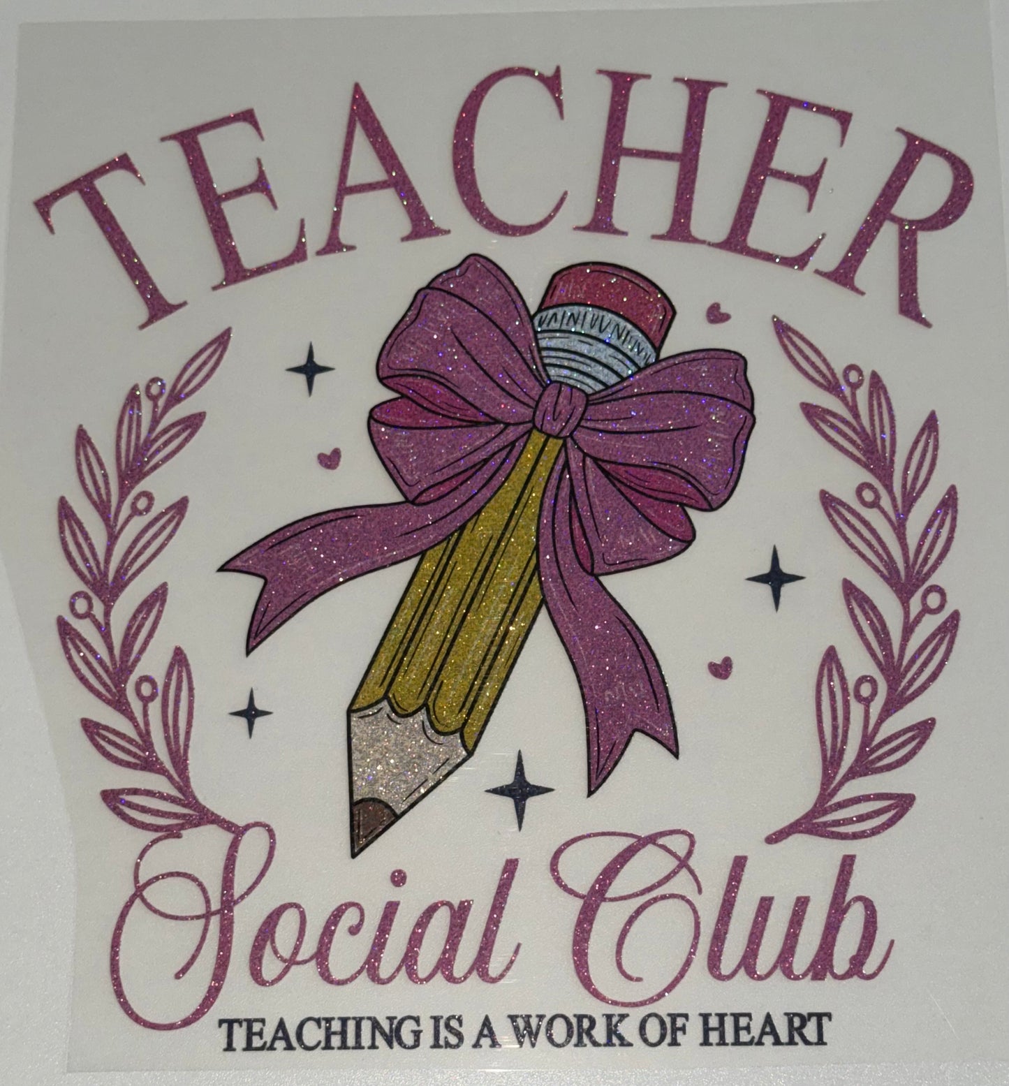 Teacher Social Club Glitter Screen Print