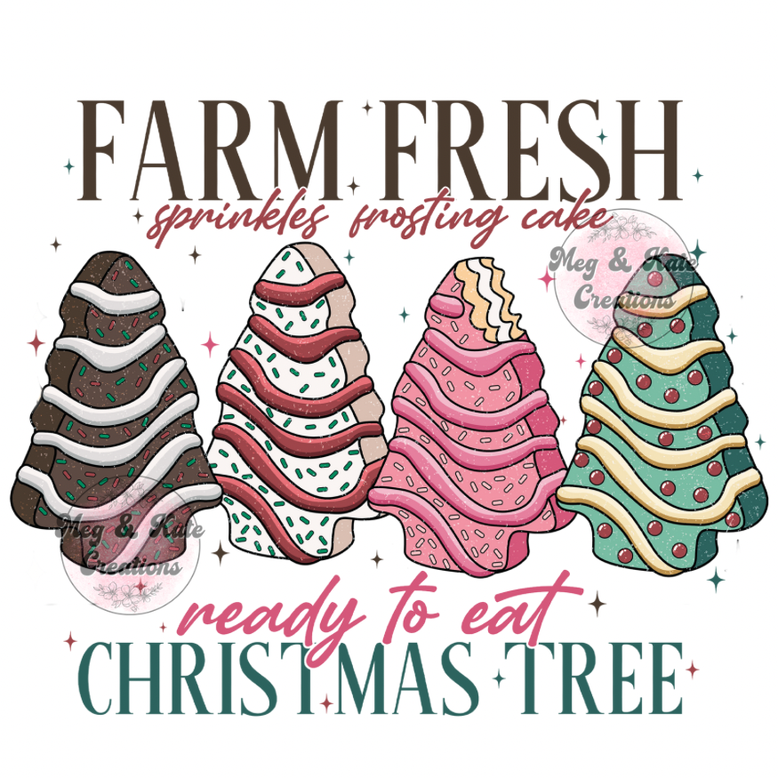 Farm Fresh Frosting Cake Trees DTF TRANSFER