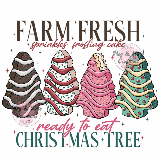 Farm Fresh Frosting Cake Trees DTF TRANSFER