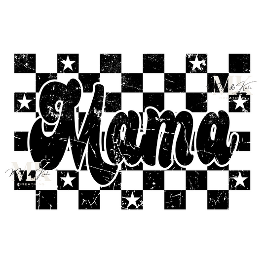Checkered Mama with Stars DTF TRANSFER