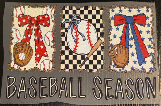 Baseball Season Glitter Screen Print