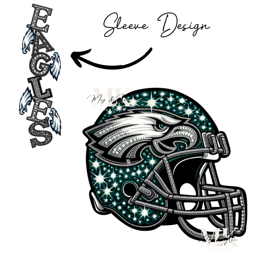 Eagles rhinestone w/ sleeve  DTF TRANSFER