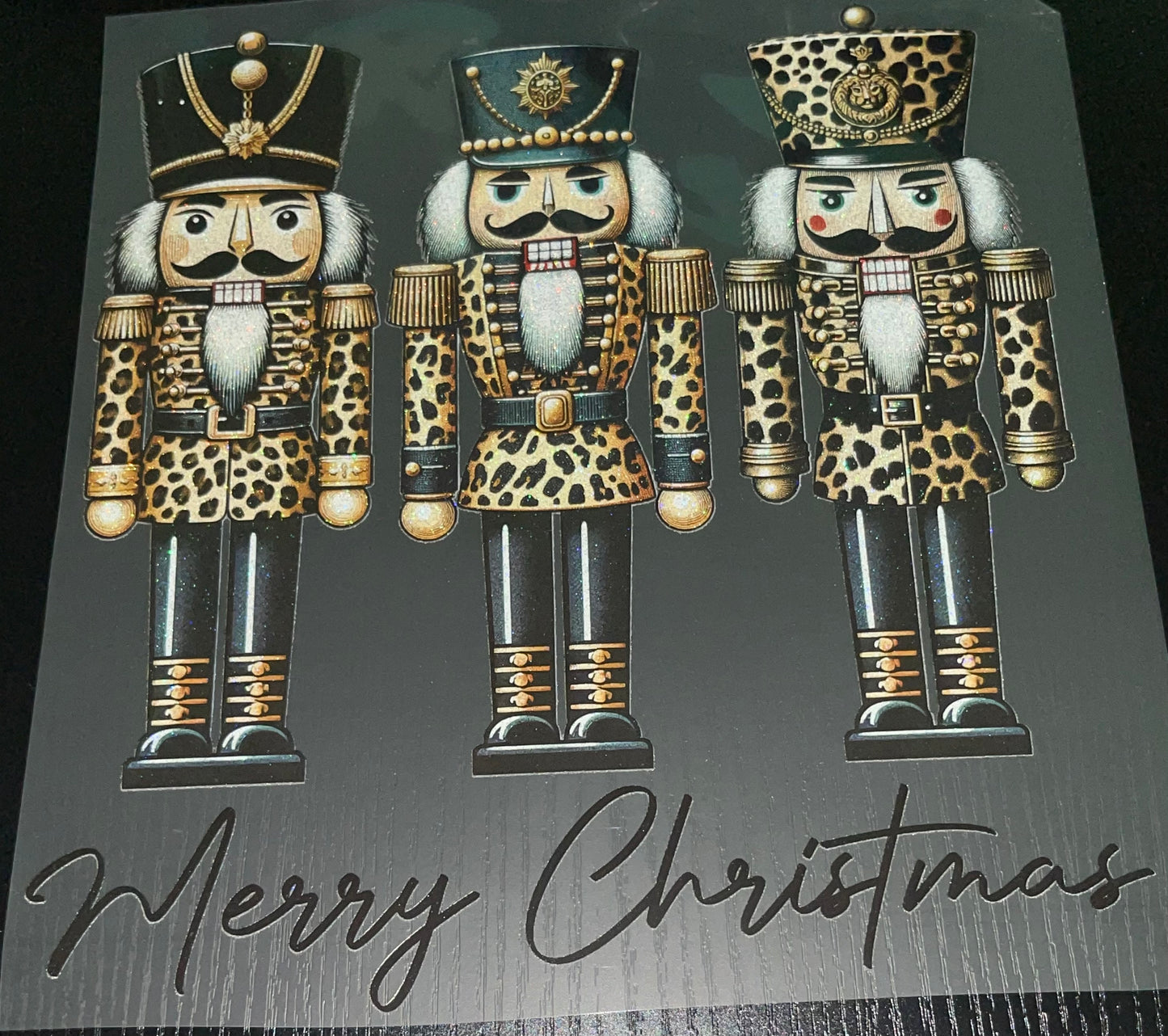 Leopard Nutcrackers Glitter Screen Print