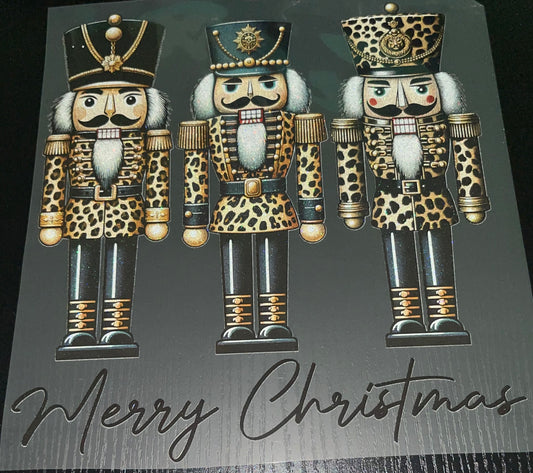 Leopard Nutcrackers Glitter Screen Print