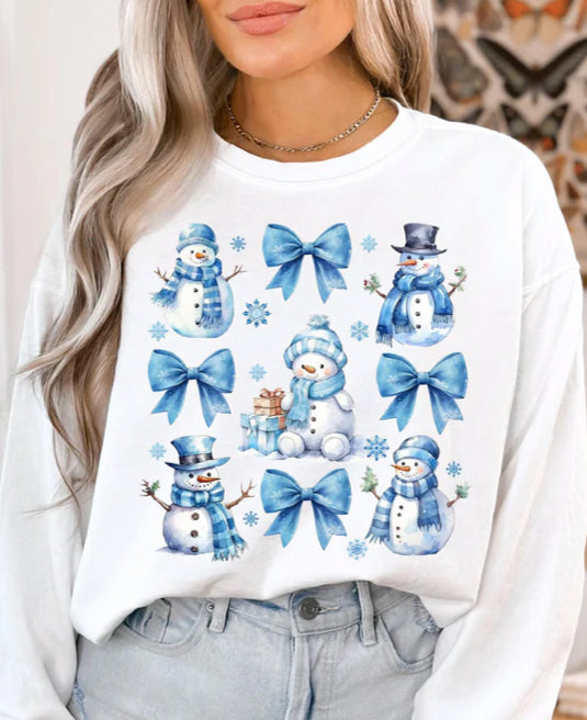 Snowman Coquette Glitter Screen Print