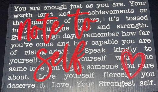 Note to Self Glitter Screen Print