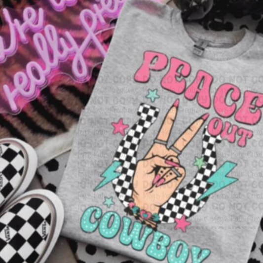 *PREORDER* Peace Out Cowboy Glitter Screen Print