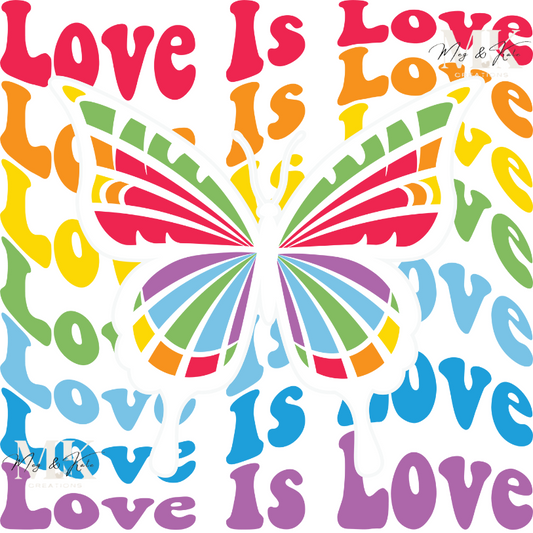 Love is Love Butterfly DTF TRANSFER