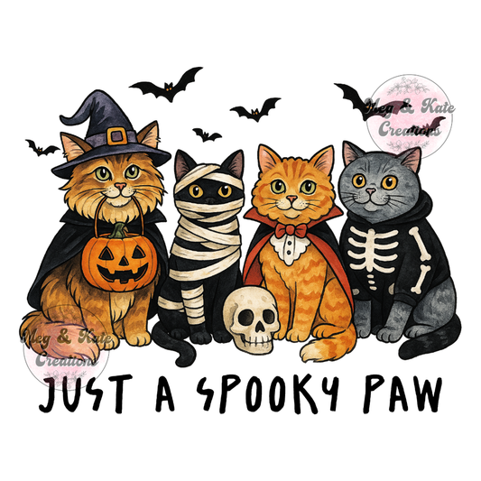 Just a Spooky Paw Cats DTF TRANSFER