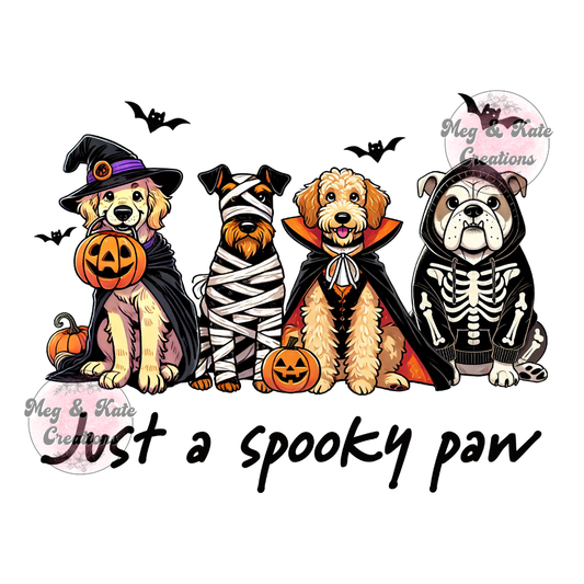 Just a Spooky Paw Dogs DTF TRANSFER