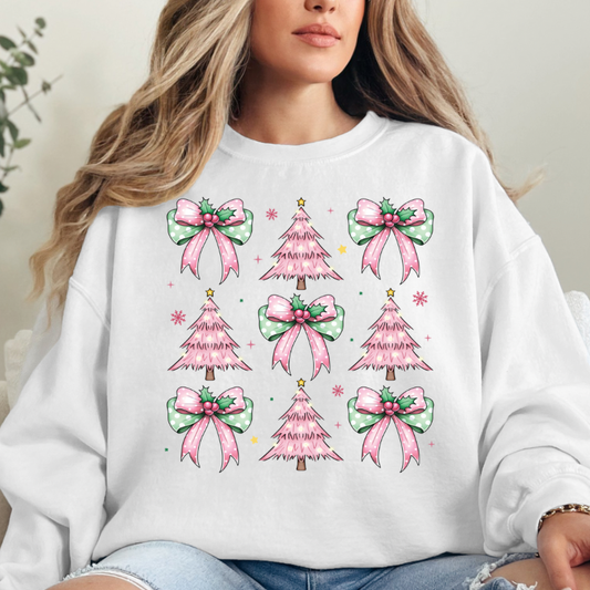 Pink Christmas Trees and Bows