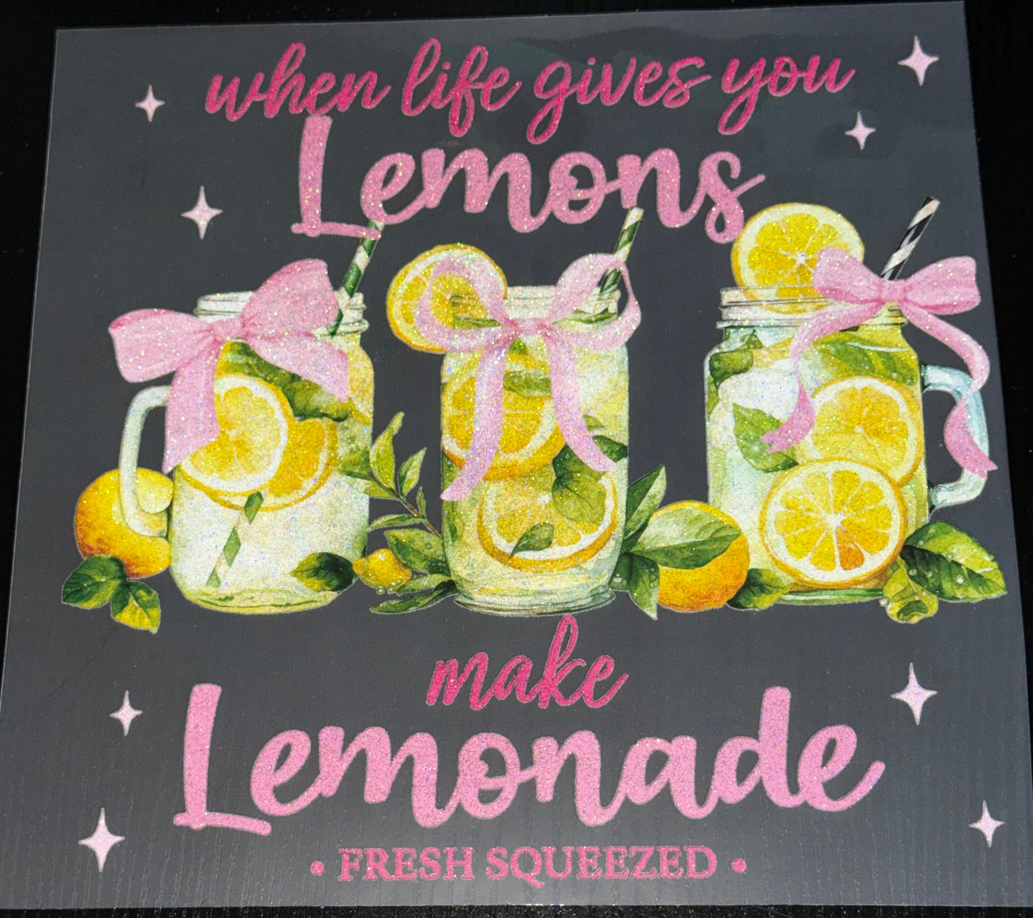 Make Lemonade Glitter Screen Print