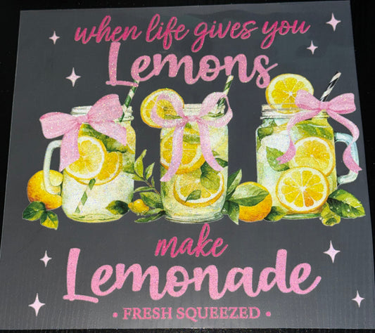Make Lemonade Glitter Screen Print