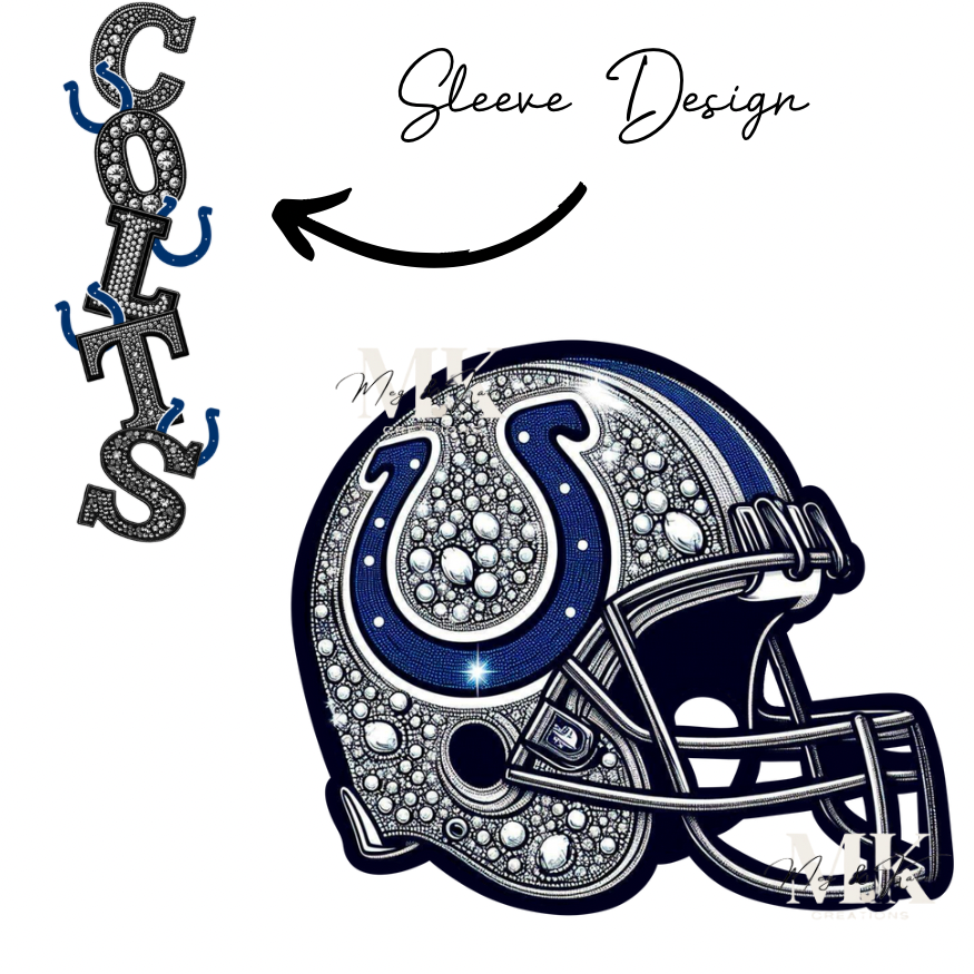 Colts rhinestone w/ sleeve  DTF TRANSFER