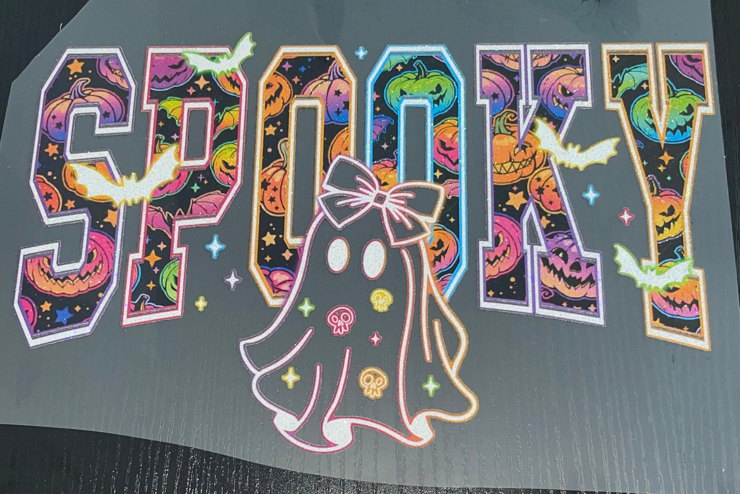 Neon Spooky Glitter Screen Print