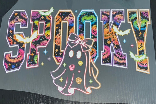 Neon Spooky Glitter Screen Print