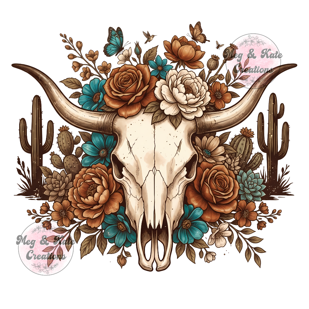 Western Skull DTF TRANSFER