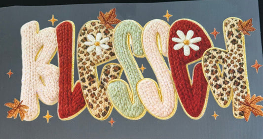 Leopard Blessed Glitter Screen Print