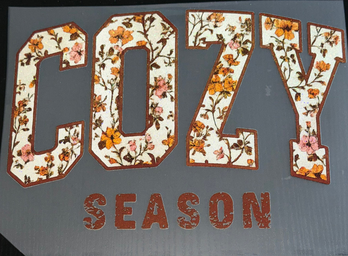 Cozy Season Flowers Glitter Screen Print