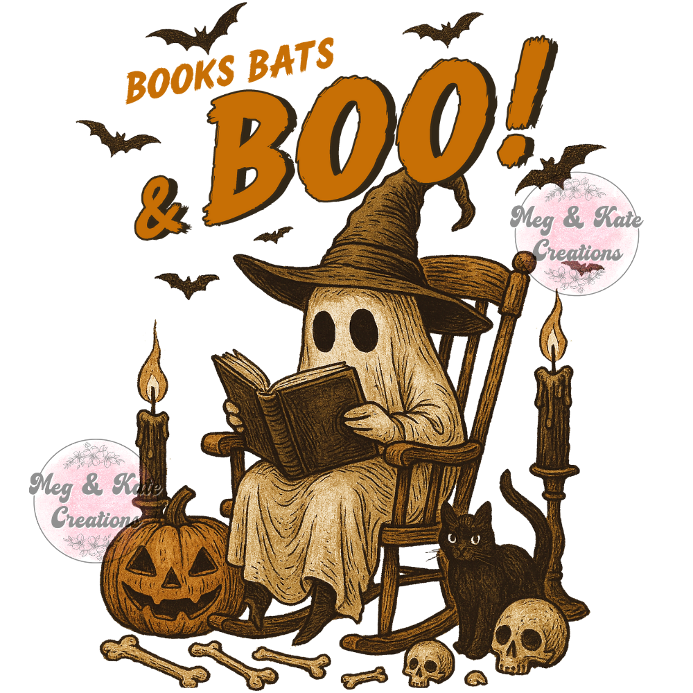 Books Bats & Boo DTF TRANSFER