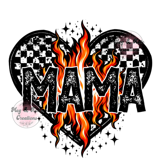 Mama Fire Heart DTF TRANSFER
