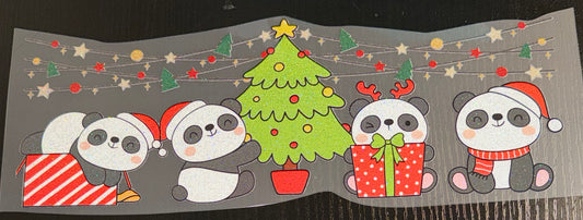 Christmas Pandas Glitter Screen Print