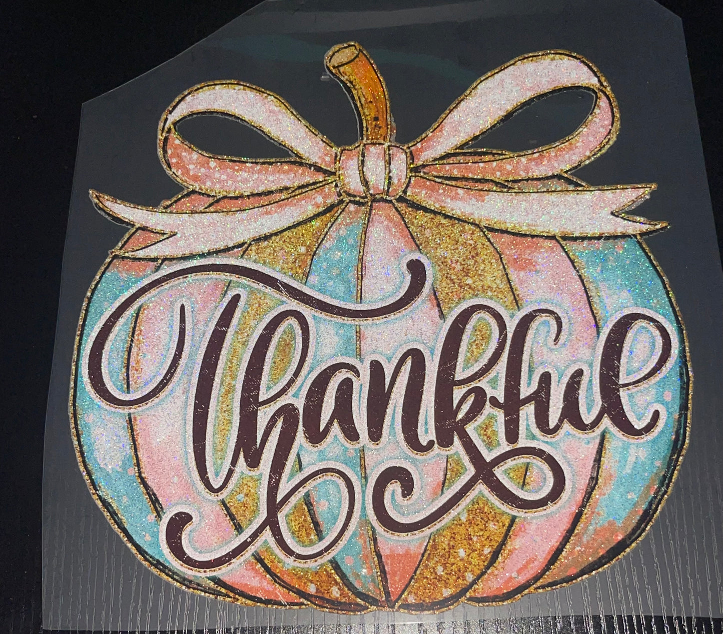 Thankful Pumpkin Glitter Screen Print