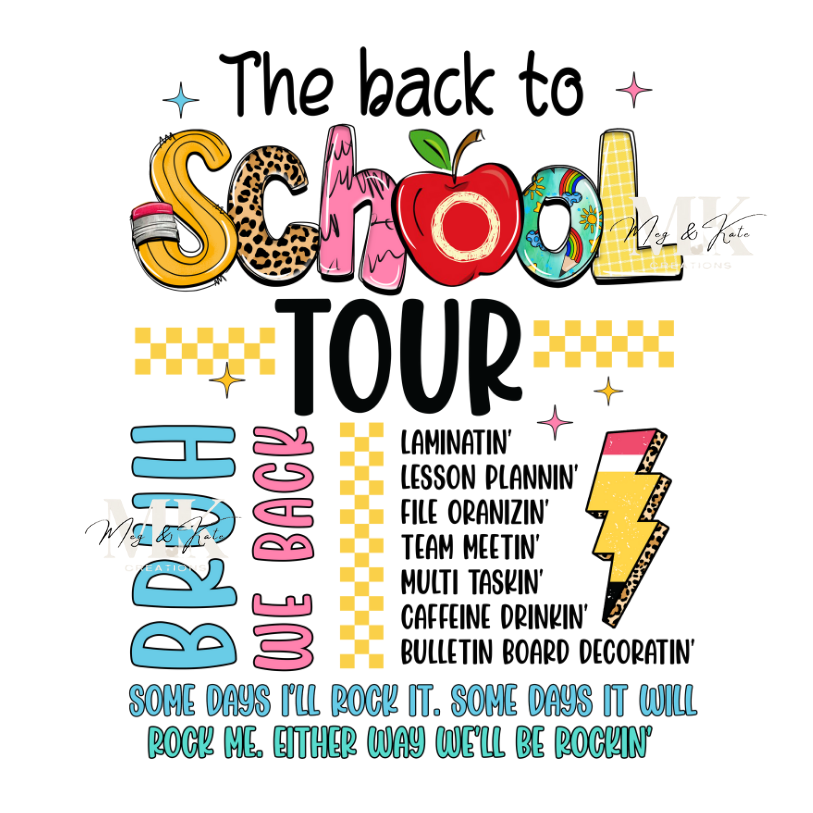 Back to School Tour DTF TRANSFER