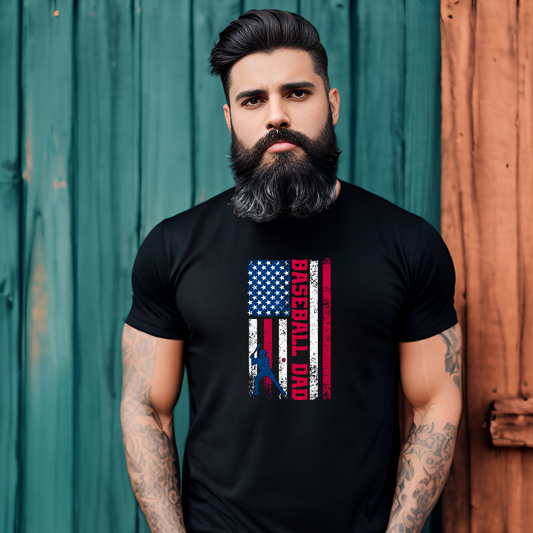 Baseball Dad American Flag