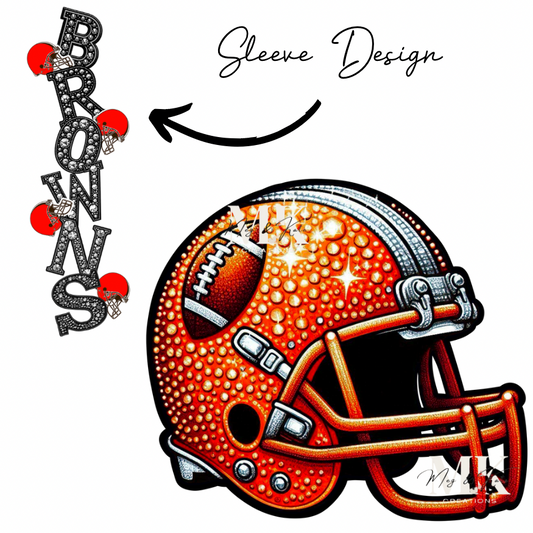 Browns rhinestone w/ sleeve  DTF TRANSFER