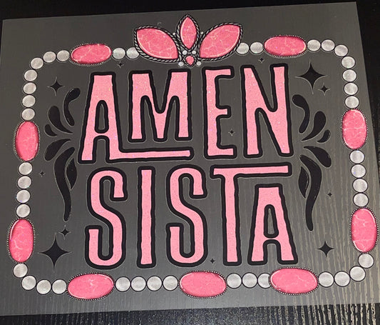Amen Sista Glitter Screen Print