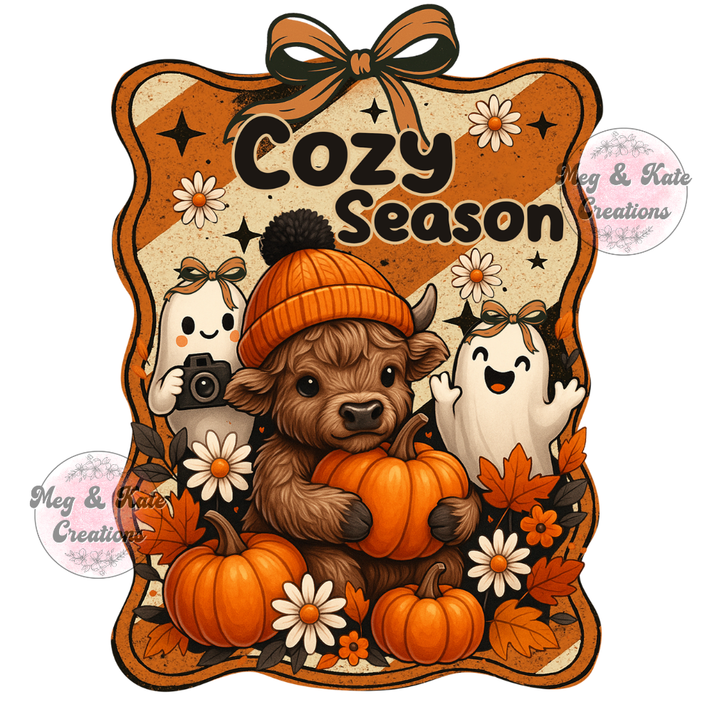 Cozy Season Cow & Ghosts DTF TRANSFER