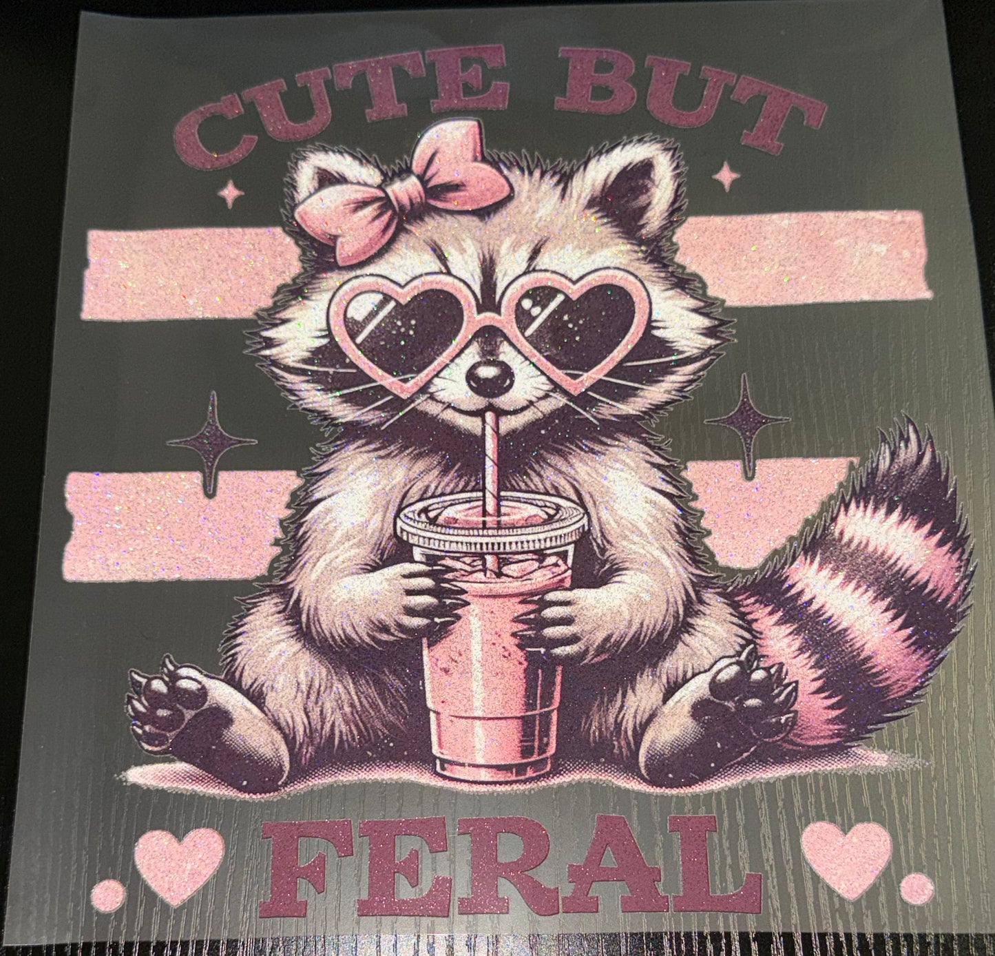 Cute but Feral Glitter Screen Print