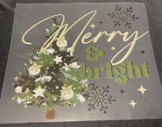 Merry & Bright Glitter Screen Print