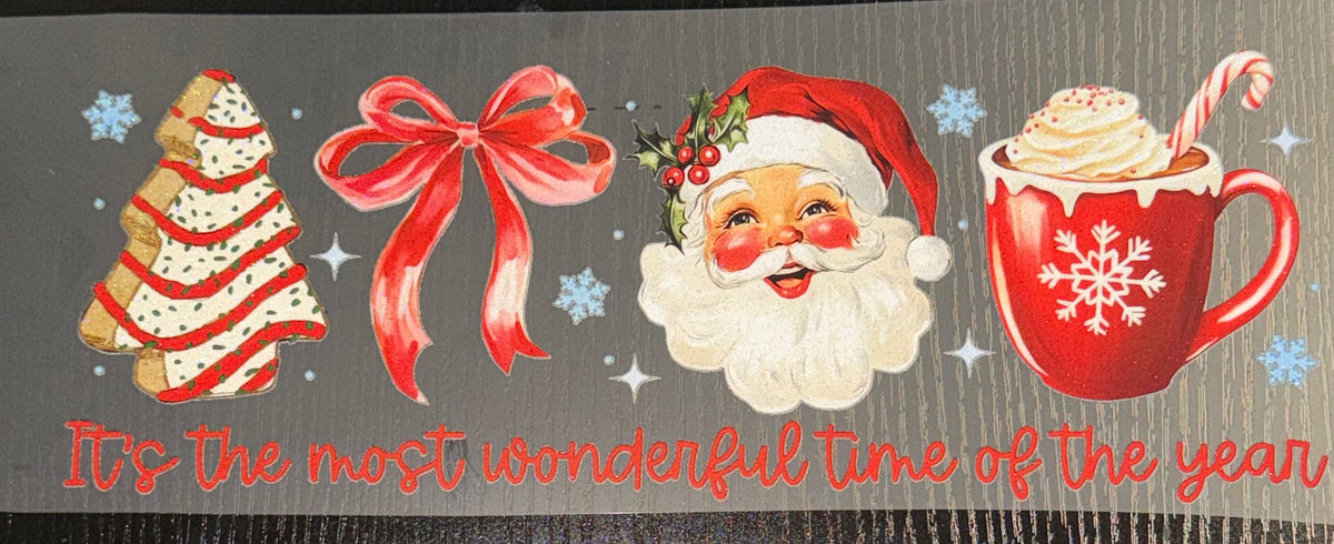 Red Most Wonderful Time of the Year Glitter Screen Print