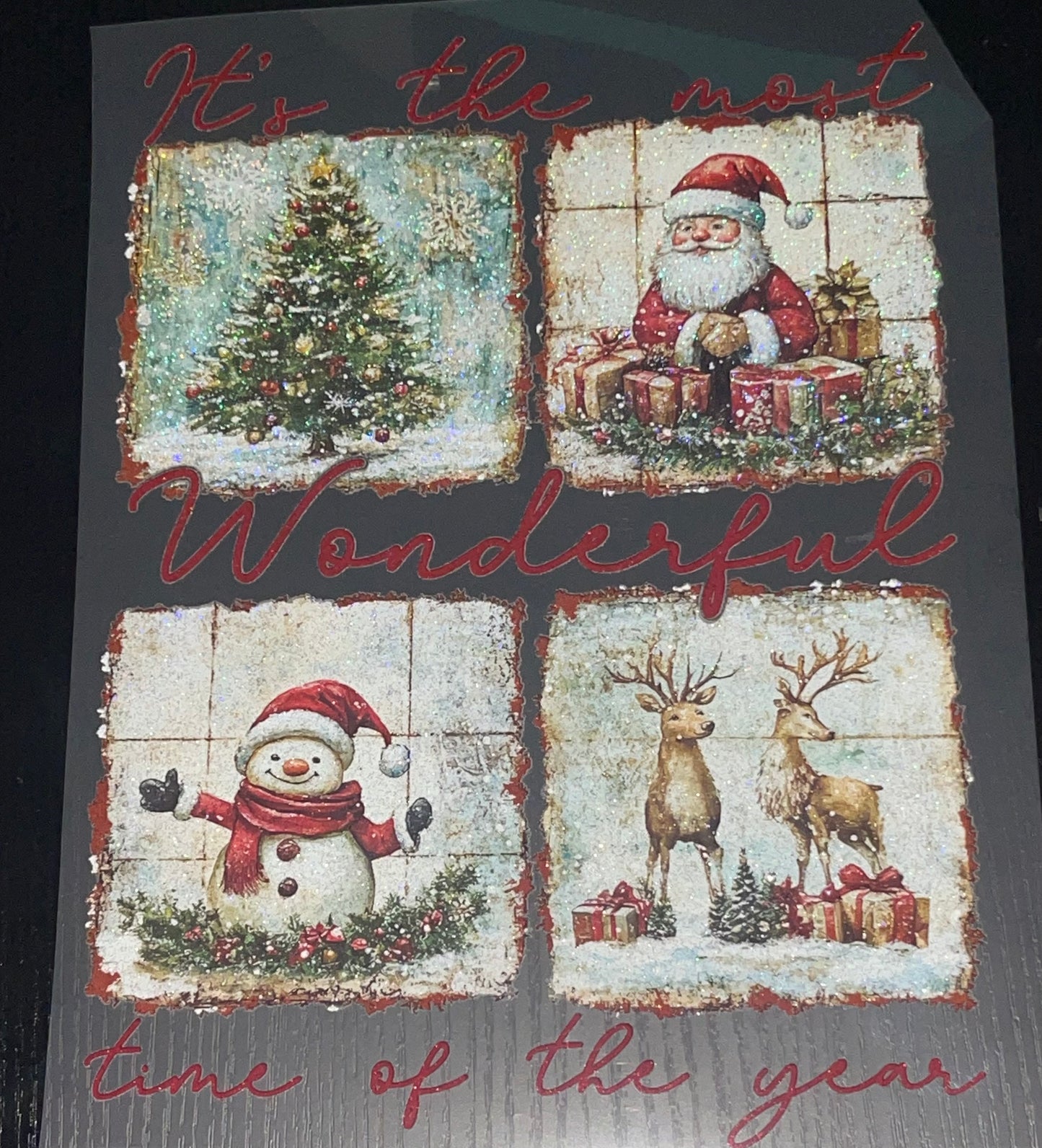 It’s the Most Wonderful Time of the Year Glitter Screen Print