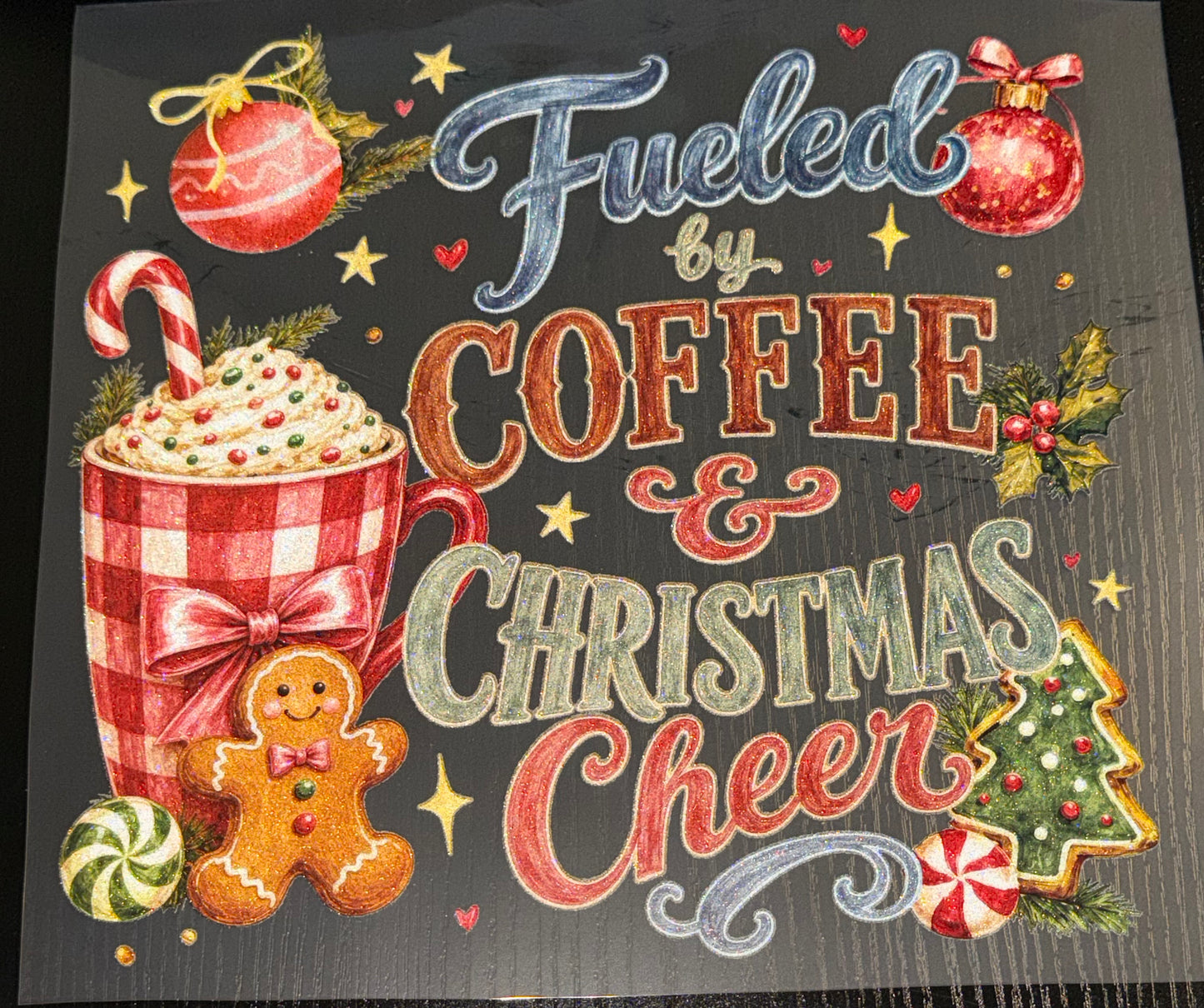 Fueled by Coffee Glitter Screen Print