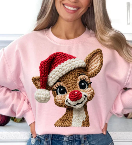 Yarn Rudolph Glitter Screen Print