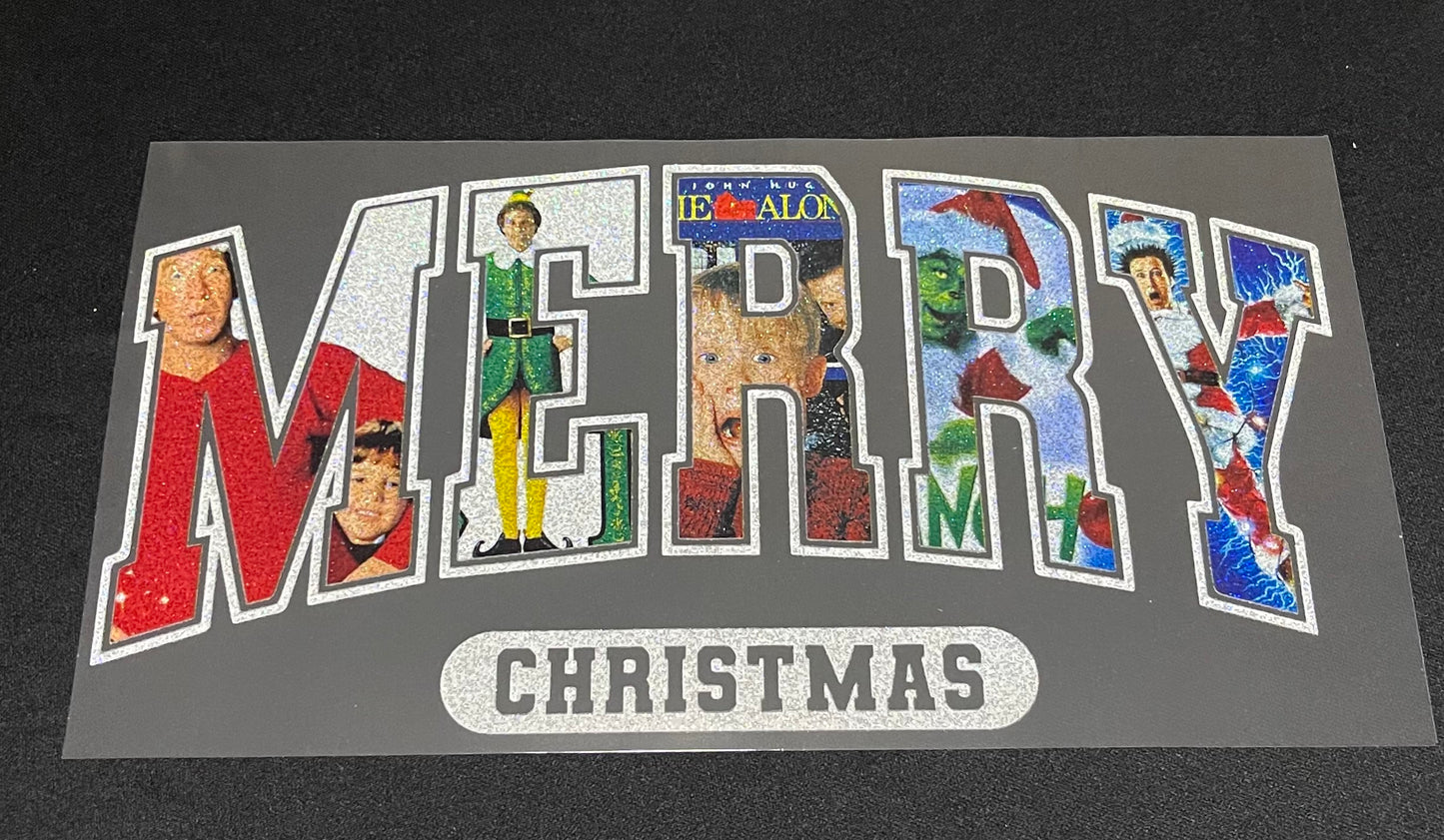Merry Christmas (Movies) Glitter Screen Print