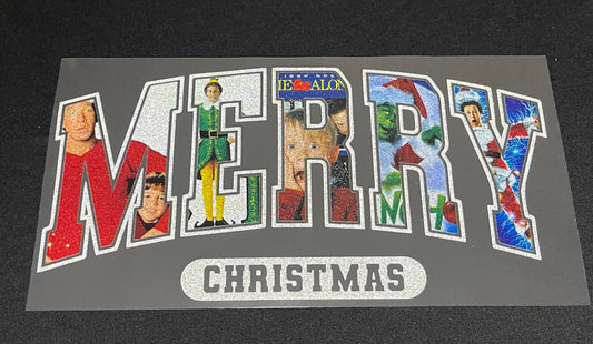 Merry Christmas (Movies) Glitter Screen Print