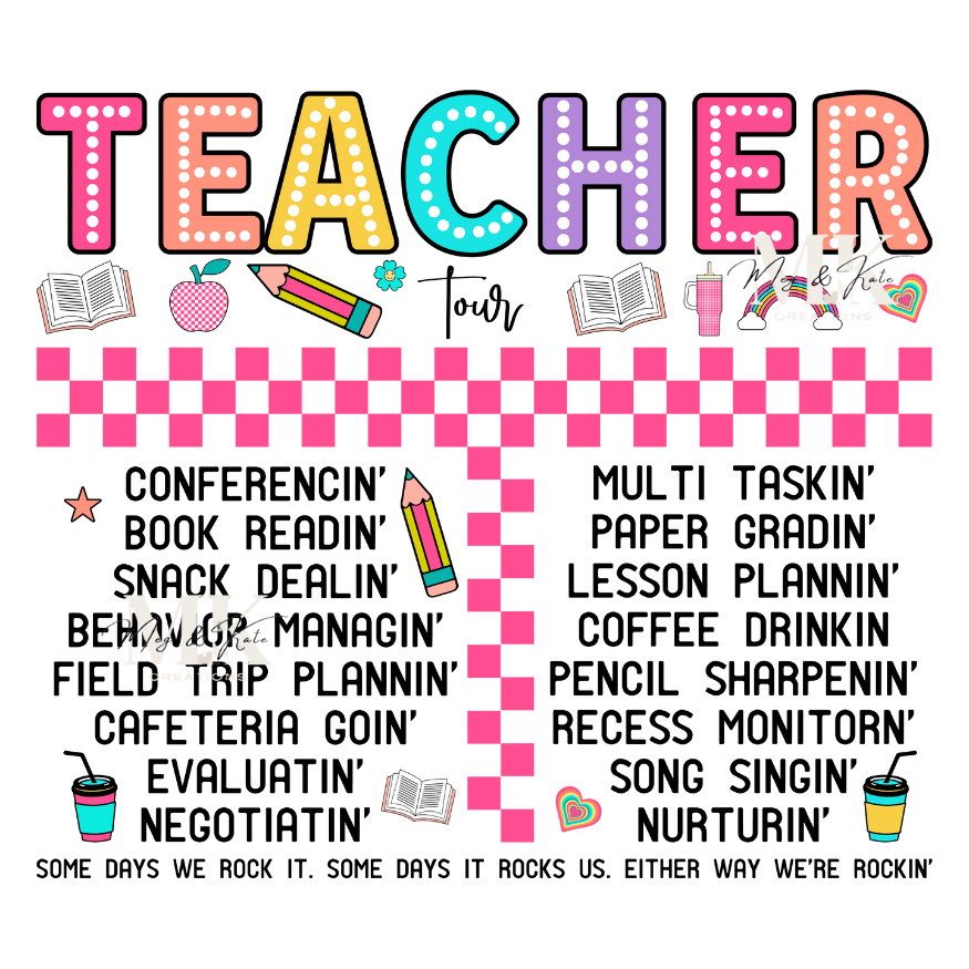 Teacher Tour DTF TRANSFER