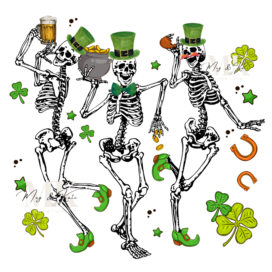 St. Patty's Skeletons DTF TRANSFER