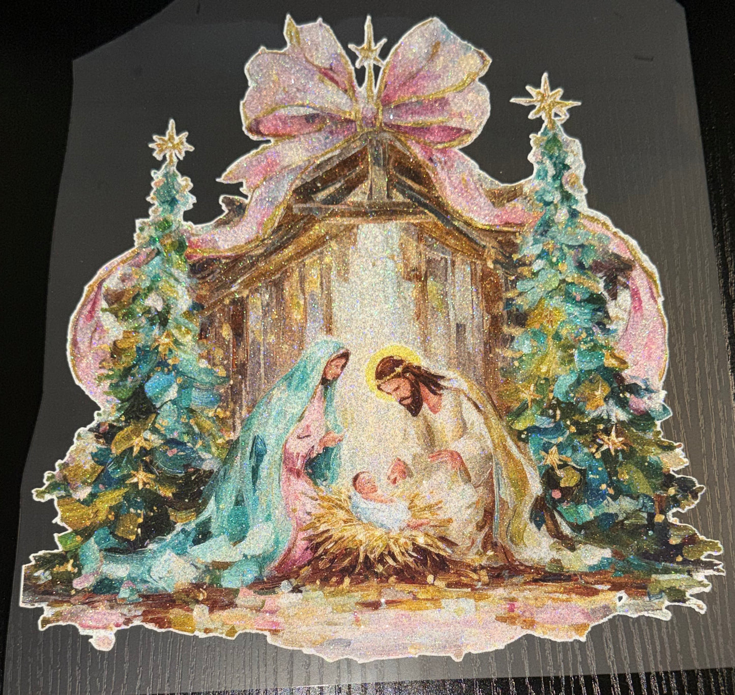 Jesus Glitter Screen Print